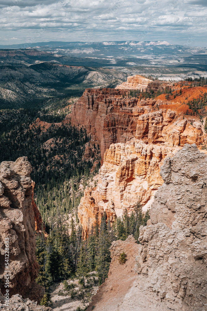 Red Rocks Bryce Canyon on a cloudy day in the USA National Park