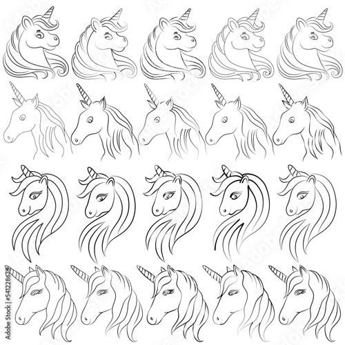 Hand-drawn Horse line drawing Images illustration collection