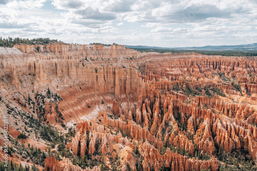 Bryce Amphitheater Red Rocks Bryce Canyon on a cloudy day in the USA National Park