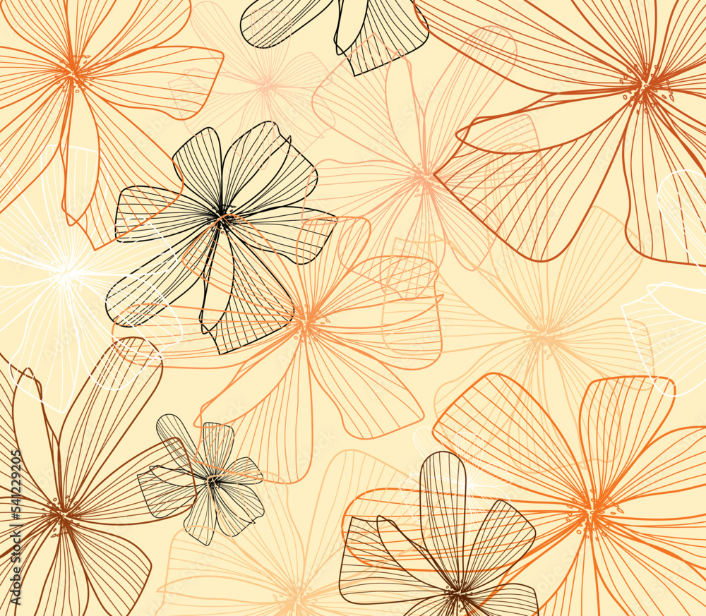 Drawing floral pattern abstract autumn