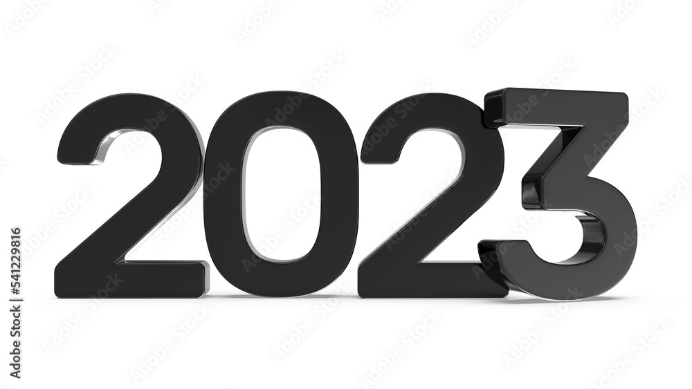 Happy New Year 2023 Number 3D 