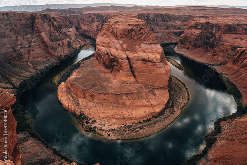 Horseshoe bend on a Cloudy Day in Arizona photo