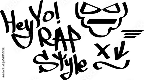 Modern graffiti tags on a white background. Vector art.