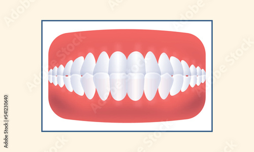 Underbite Teeth Jaw Icon Over Yellow Background.