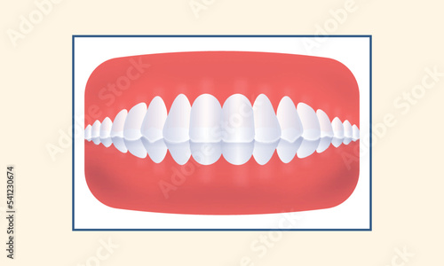 Deep Bite Human Teeth Icon Over Yellow Background.
