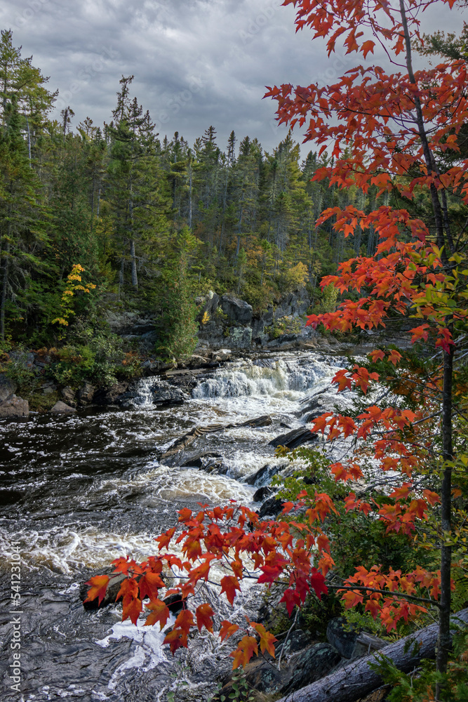 Waterfalls rush down the gorge at Gulf Hagas in the northern Maine Woods in early fall Waterfalls rush down the gorge at Gulf Hagas in the northern Maine Woods in early fall