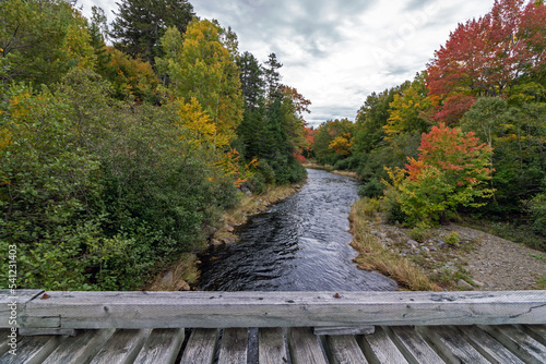 Gulf Hagas in the northen Maine Woods as the Pleasant River is surrounded by early fall foliage 