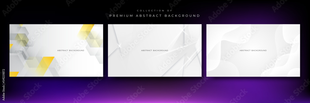 Fototapeta premium Set of abstract grey hi-tech polygonal corporate background