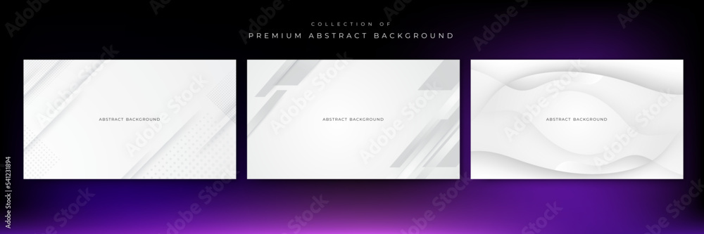 Set of abstract grey hi-tech polygonal corporate background