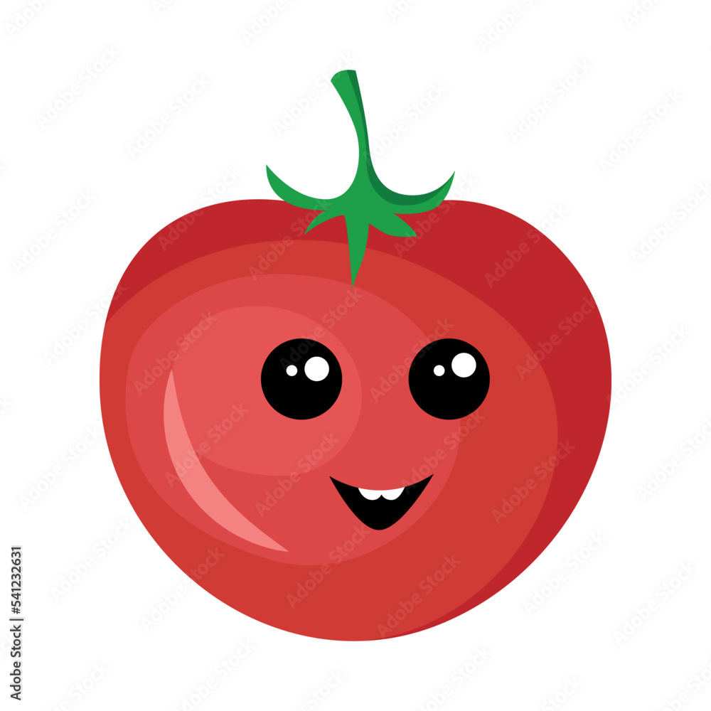 Obraz premium Collection of funny cartoon colorful, vegetables. Vector illustrations for children. Cute characters with different emotions.