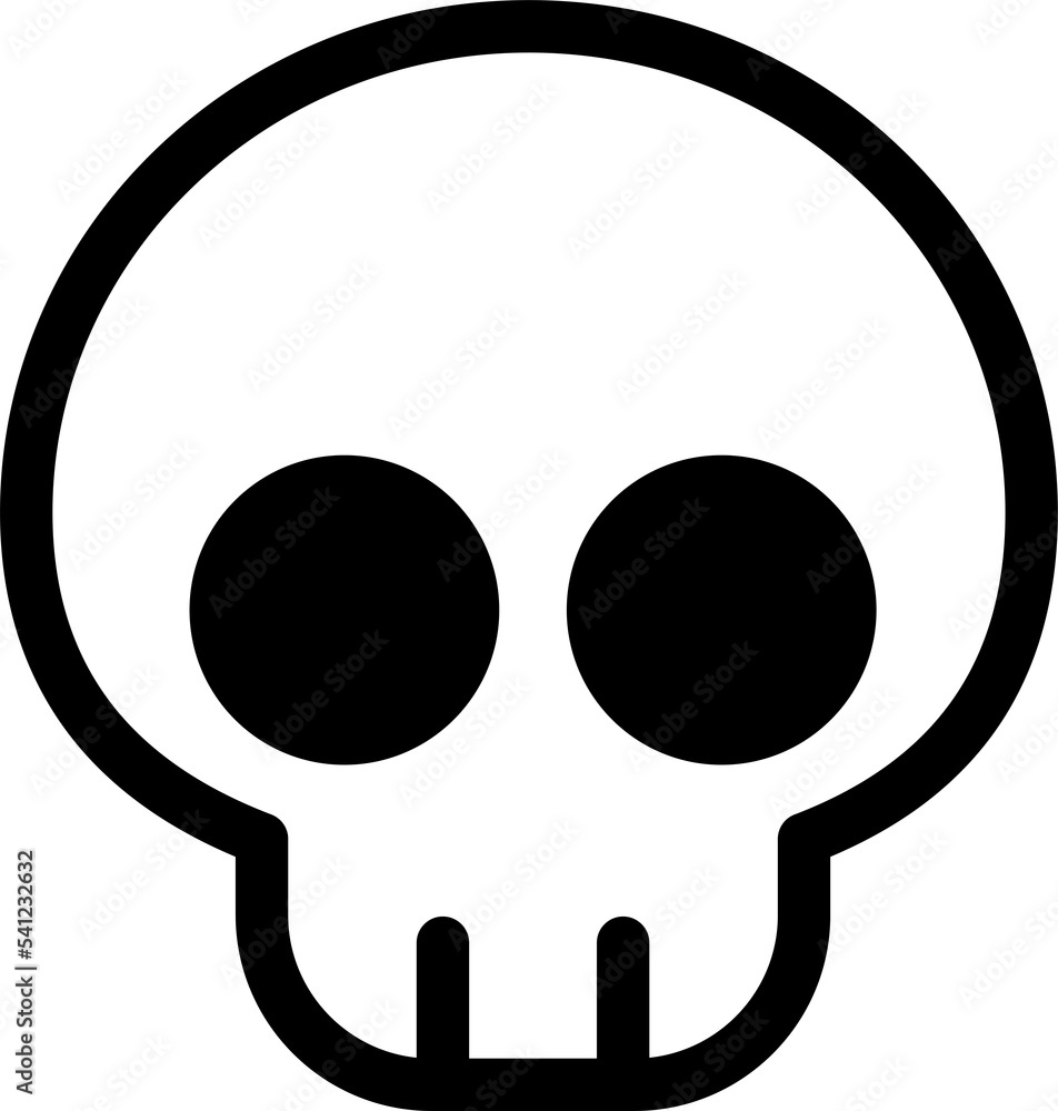 Cute skull cartoon flat design elements. Cute skull cartoon flat design elements.