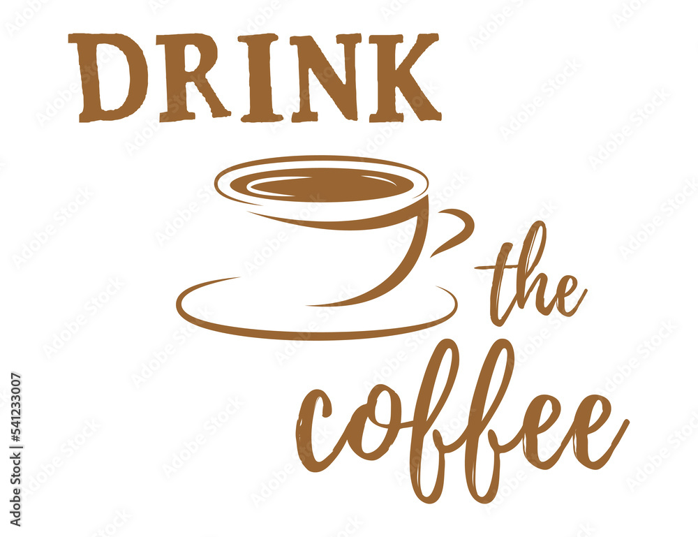 Obraz premium Drink the coffee. cup of coffee on a white background. hot coffee cup icon. Logo design vector template Negative space style. Hot drinks Cafe Logotype concept icon.