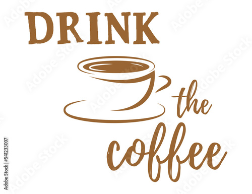 Drink the coffee.  cup of coffee on a white background. hot coffee cup icon. Logo design vector template Negative space style. Hot drinks Cafe Logotype concept icon.