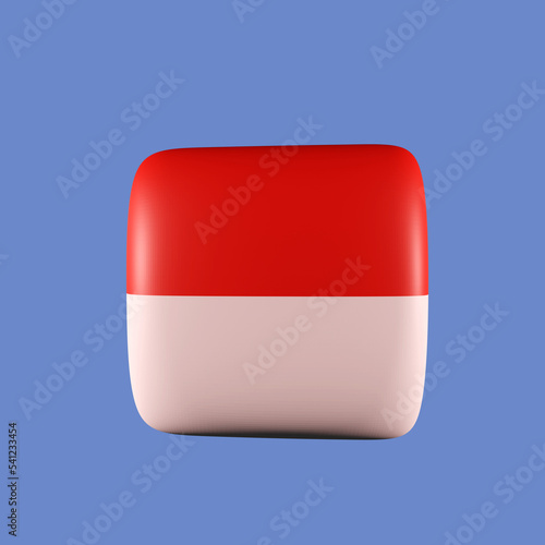 Red and white flag pillow. 3D rendering Free Download Red and white flag pillow. 3D rendering - GFXLoad