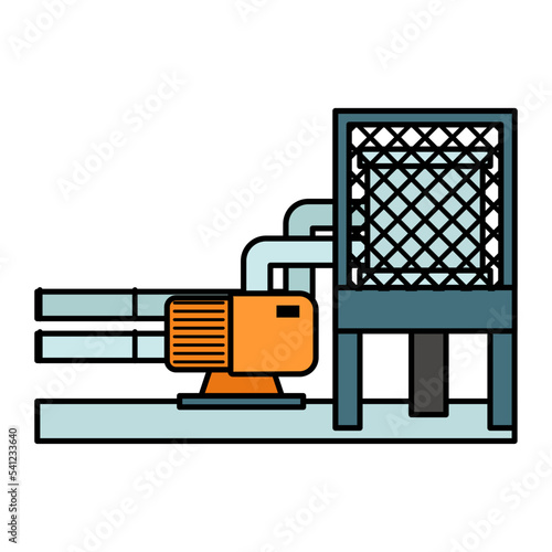 Single-stage radial-flow pump with membrane Concept vector icon design, Water Treatment and Purification Plant symbol, Sterilization and Filtration Industry Sign, Desalination Biotechnology stock illu