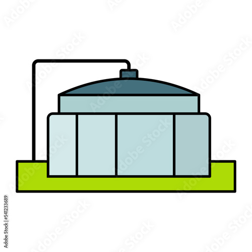 Rainwater harvesting Tank Concept, Rapid sand filter vector icon design, Water Treatment and Purification Plant symbol, Sterilization and Filtration Industry Sign,Desalination Biotechnology stock illu