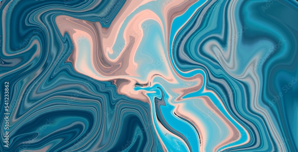 watercolor Luxury marble gradient abstract background texture. Aqua creative digital wet ink in water ocean blue marbling swirls textile floor surface