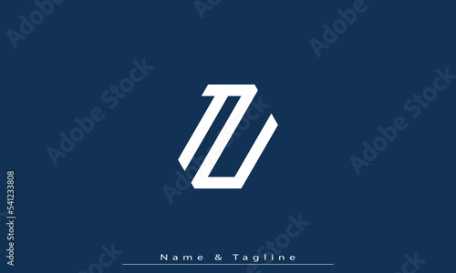 Canvastavla Alphabet letters Initials Monogram logo TU , UT