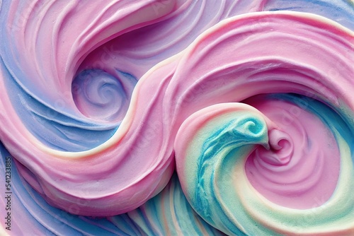 Soft Pastel soft pop icing swirls, Created with AI, Created with Artificial Intelligence photo