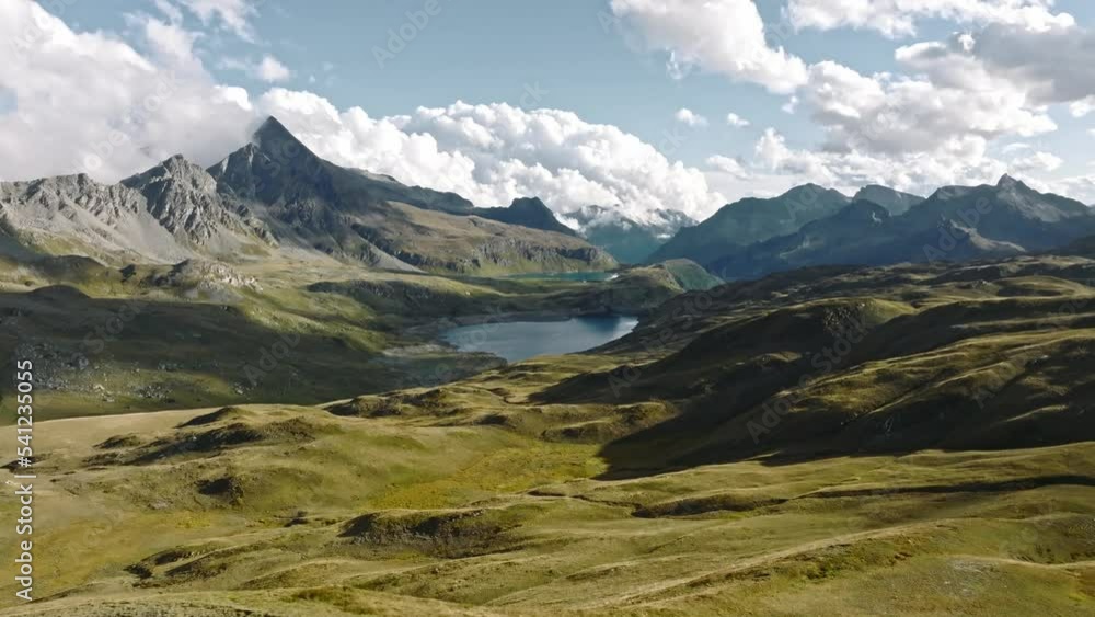 Flight over the Swiss alps in summer Flight over the Swiss alps in summer