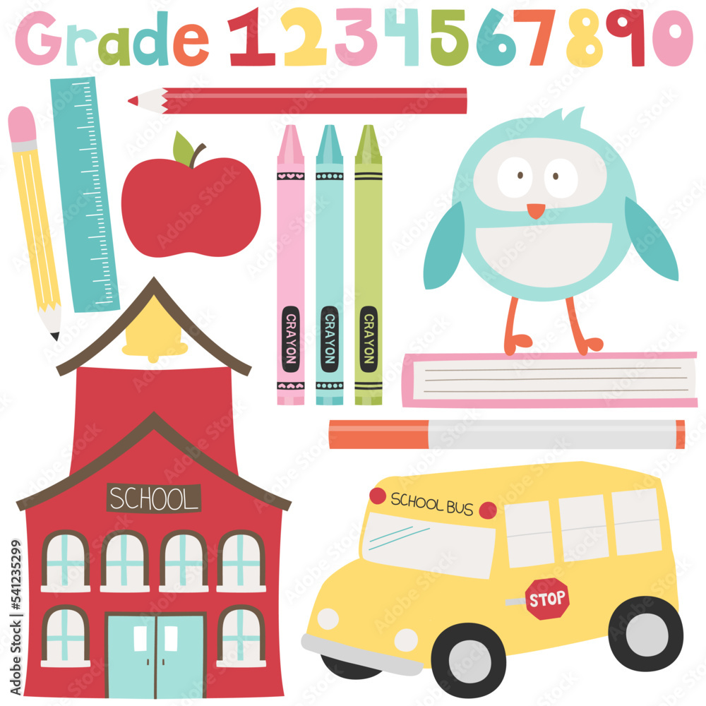 Naklejka premium back to school vector illustrations