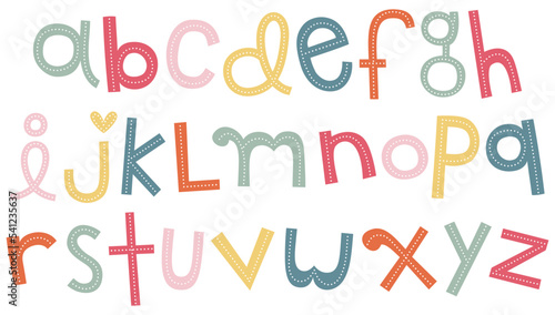 hand drawn fun alphabet