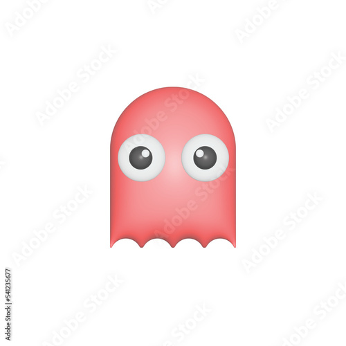 cute ghost is funny 3d  png vector for halloween day  ,red zombie