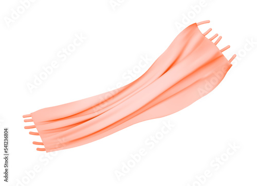 3d render autumn scarf flying isolated. Autumn realistic element design. Vector cartoon illustration