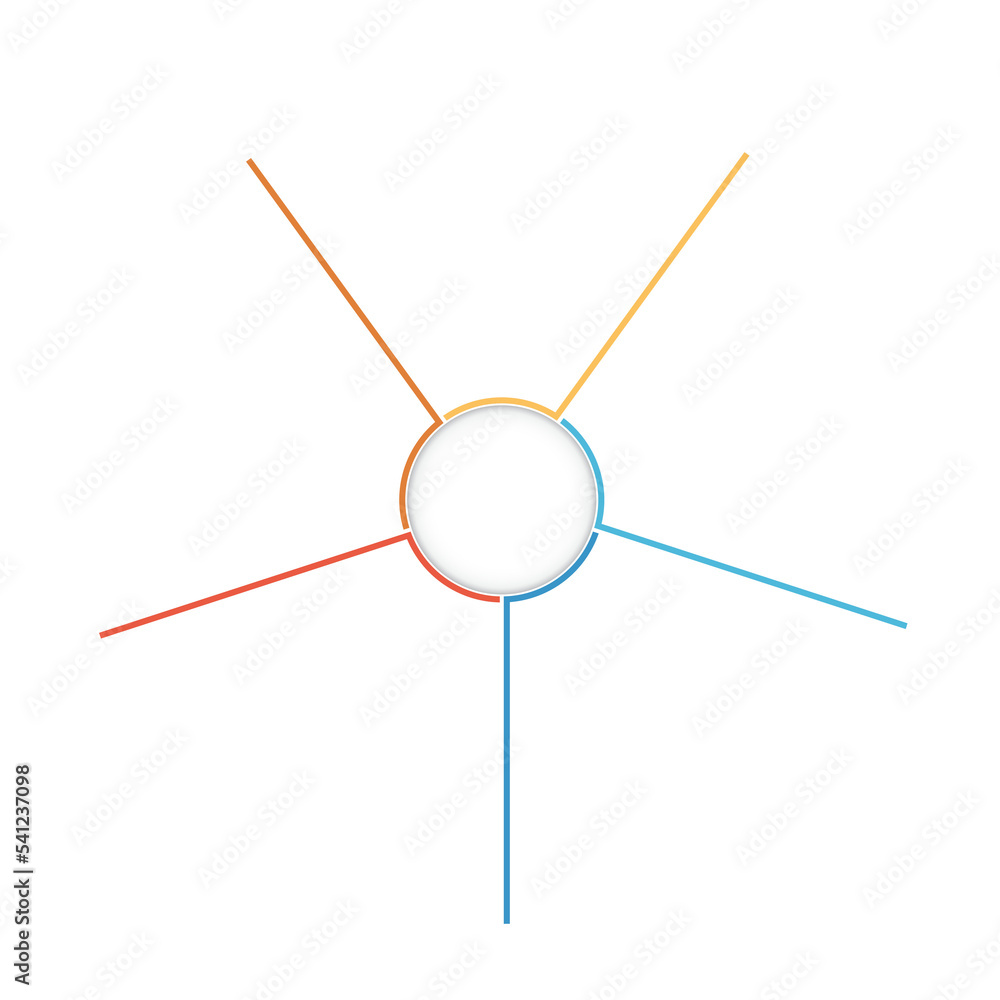 Infographic template, pice chart from lines, 5 positions, isolated Infographic template, pice chart from lines, 5 positions, isolated