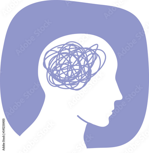Man searching and thinking of idea through a complicated and chaotic way. Vector artwork depicts haywire, chaos, intellect, mind, and brainwork.