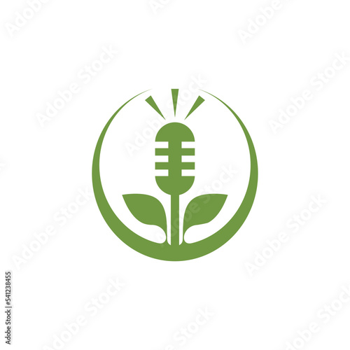 Green nature environment podcast logo design