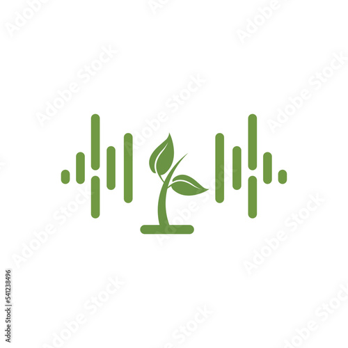 Green nature environment podcast logo design
