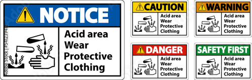 Acid Area Wear Protective Clothing Sign