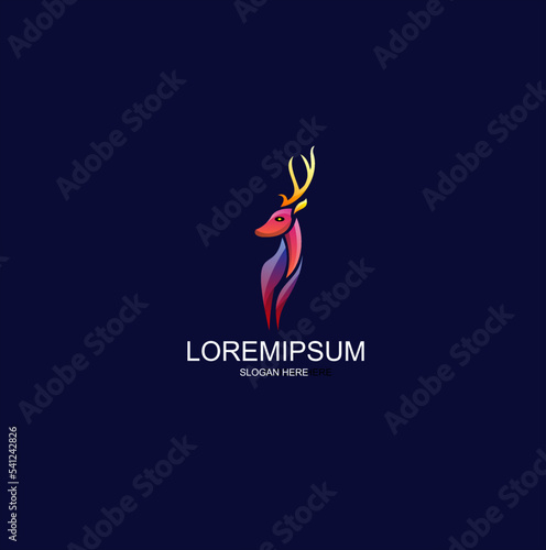 deer logo colorful gradient design