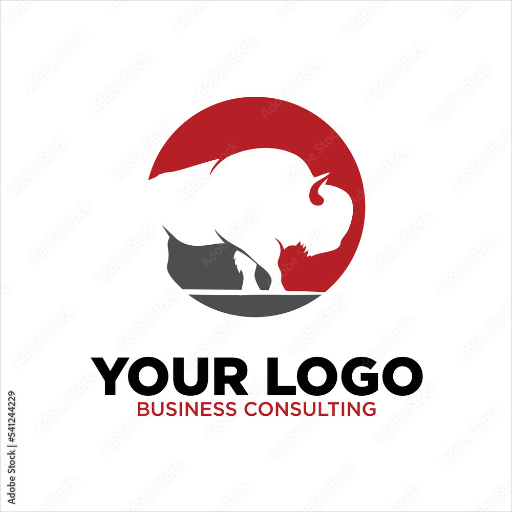 Obraz premium bison logo icon designs template