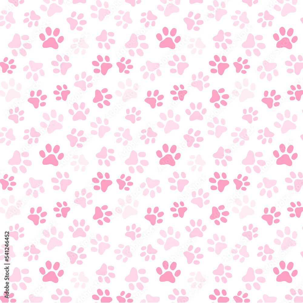 Light Pink Paw Print Seamless Pattern Light Pink Paw Print Seamless Pattern