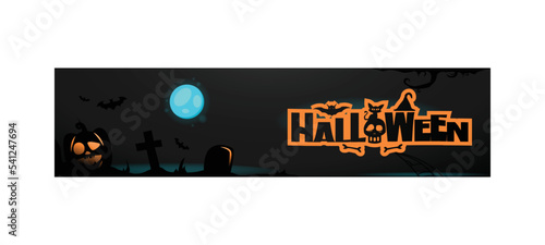 Halloween holiday banner template vector