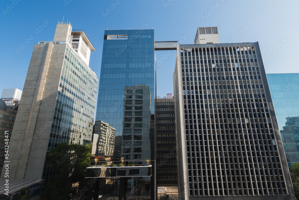Modern Architecture Office Buildings in Paulista Avenue in Sao Paulo, Brazil