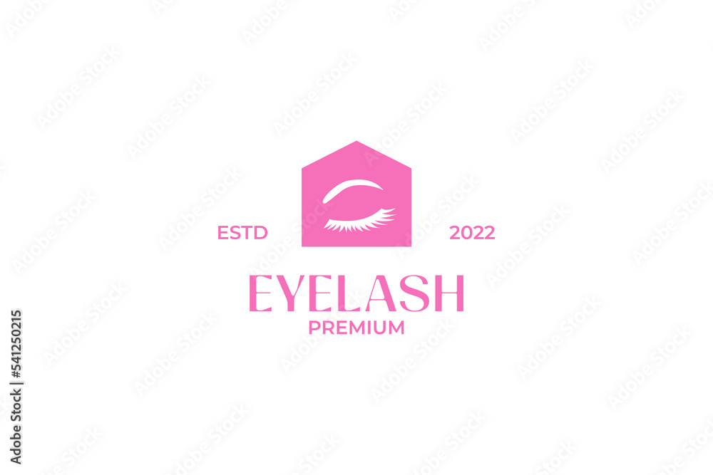 Flat eyelash house logo design vector illustration Flat eyelash house logo design vector illustration