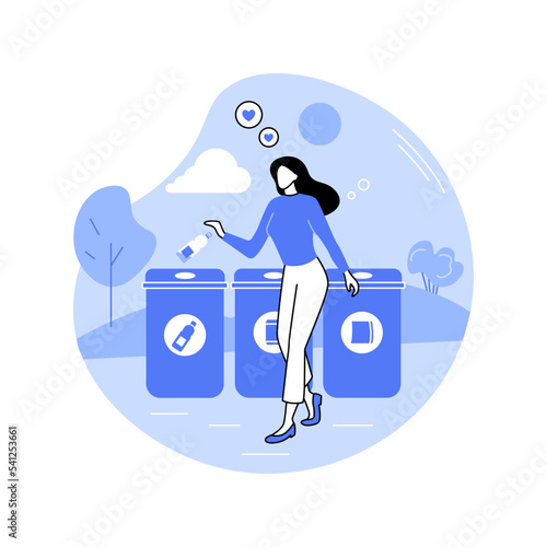 Trash sorting facility isolated cartoon vector illustrations.
