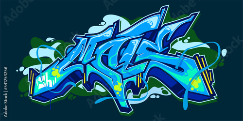 Abstract Word Mals Graffiti Style Font Lettering Vector Illustration