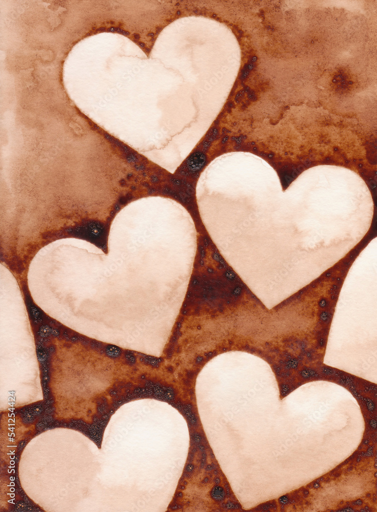 coffee background from hearts for a holiday and design in chocolate design as a postcard and invitation in a romantic mood coffee background from hearts for a holiday and design in chocolate design as a postcard and invitation in a romantic mood