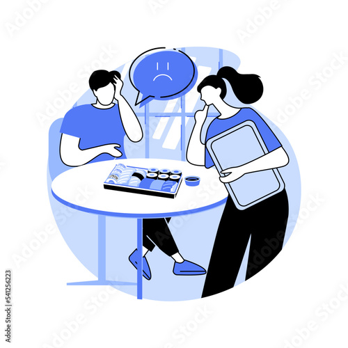 Unhappy client isolated cartoon vector illustrations.