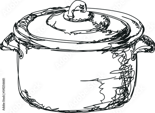 vector illustration of a saucepan with a lid