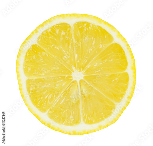 slice of fresh half lemon isolated on white background with PNG.