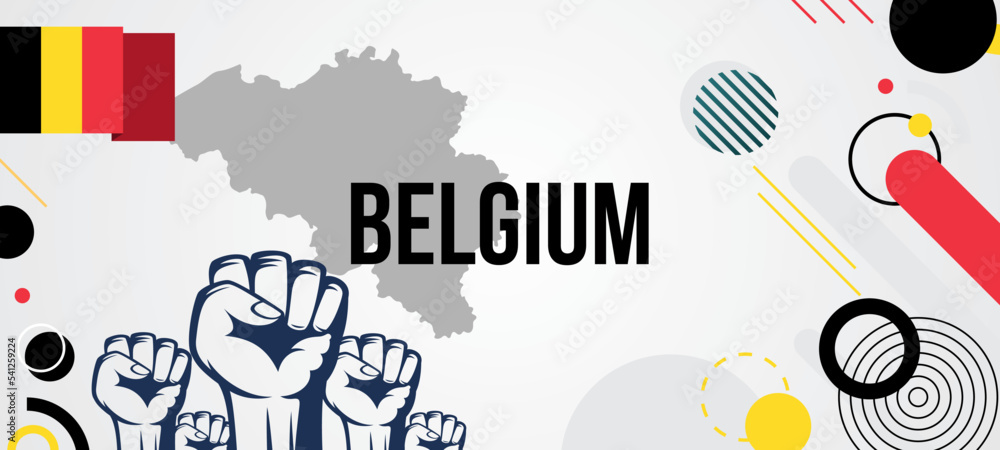 Belgium national day vector with background of geometric shapes in flag colors, Belgium independence day banner Belgium national day vector with background of geometric shapes in flag colors, Belgium independence day banner
