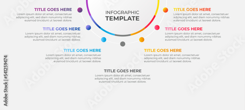 Seven 7 Steps Options Circle Business Infographic Design Template