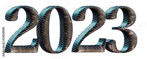 2023 bold letters 3d-illustration isolated