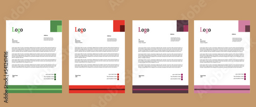 corporate creative red blue yellow and green Color Vector Letter Head Template design with standard size