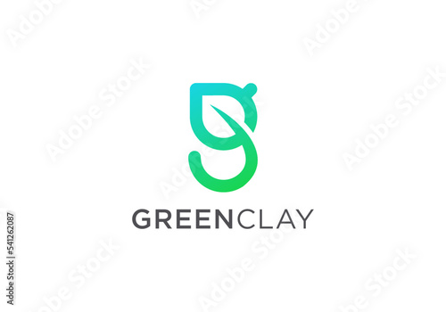 abstract letter g nature logo designs